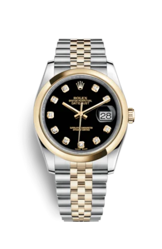 Rolex - 116203-0168 Datejust 36 Rolesor Yellow Domed / Jubilee / Black Diamond