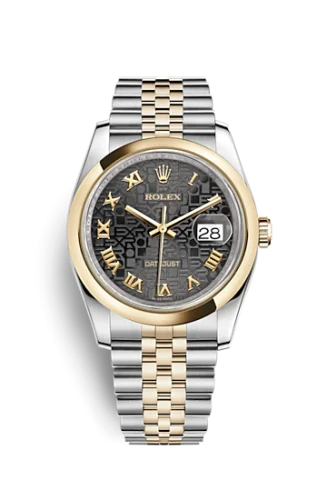 Rolex - 116203-0172 Datejust 36 Rolesor Yellow Domed / Jubilee / Black Computer Roman