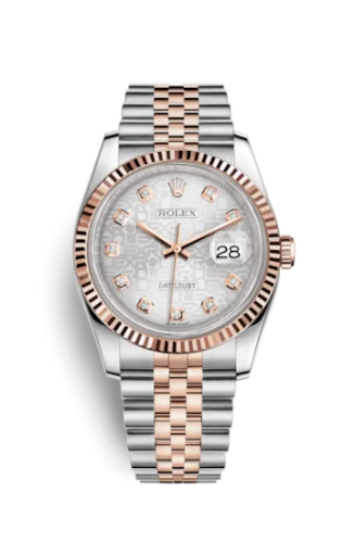 Rolex - 116231-0059 Datejust 36 Rolesor Everose Fluted / Jubilee / Silver Computer