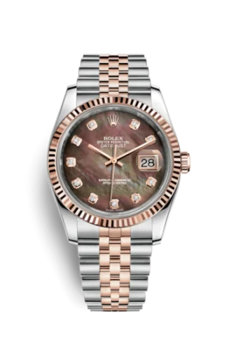 Rolex - 116231-0061 Datejust 36 Rolesor Everose Fluted / Jubilee / Black MOP