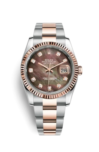 Rolex - 116231-0075 Datejust 36 Rolesor Everose Fluted / Oyster / Black MOP