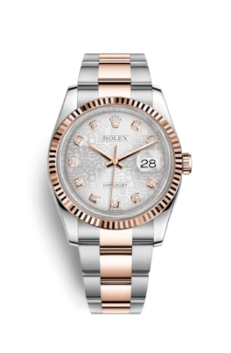 Rolex - 116231-0077 Datejust 36 Rolesor Everose Fluted / Oyster / Silver Computer