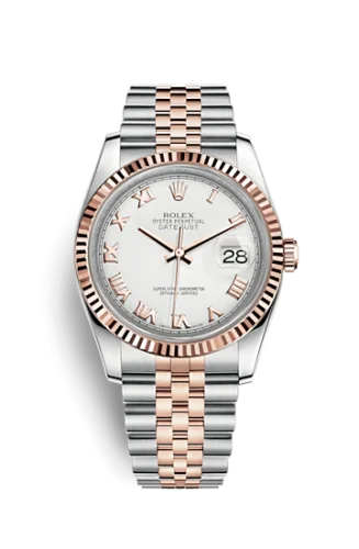 Rolex - 116231-0084 Datejust 36 Rolesor Everose Fluted / Jubilee / White Roman
