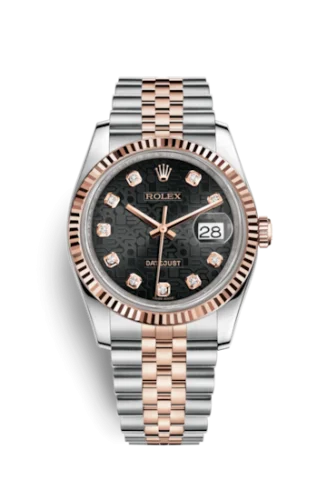 Rolex - 116231-0101 Datejust 36 Rolesor Everose Fluted / Jubilee / Black Computer