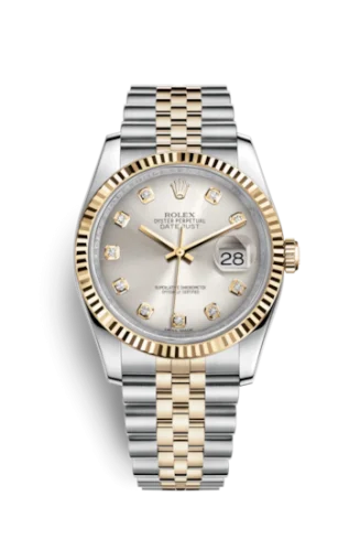 Rolex - 116233-0157 Datejust 36 Rolesor Yellow Fluted / Jubilee / Silver Diamonds