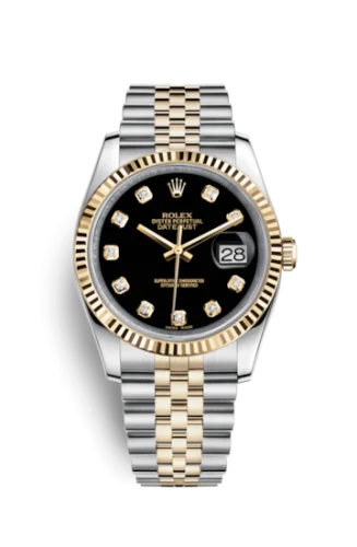 Rolex - 116233-0158 Datejust 36 Rolesor Yellow Fluted / Jubilee / Black Diamond