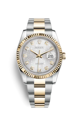 Rolex - 116233-0168 Datejust 36 Rolesor Yellow Fluted / Oyster / Silver Computer