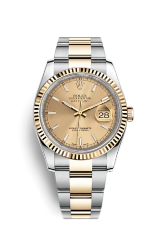 Rolex - 116233-0172 Datejust 36 Rolesor Yellow Fluted / Oyster / Champagne