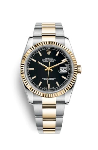 Rolex - 116233-0173 Datejust 36 Rolesor Yellow Fluted / Oyster / Black