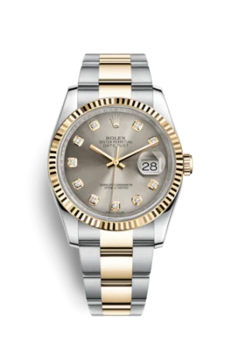 Rolex - 116233-0181 Datejust 36 Rolesor Yellow Fluted / Oyster / Steel Diamonds