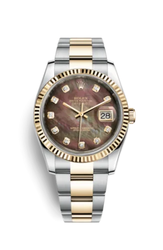 Rolex - 116233-0186 Datejust 36 Rolesor Yellow Fluted / Oyster / Black MOP
