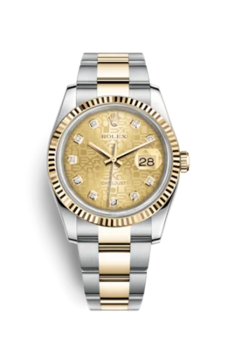 Rolex - 116233-0192 Datejust 36 Rolesor Yellow Fluted / Oyster / Champagne Computer