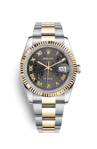 Rolex - 116233-0196 Datejust 36 Rolesor Yellow Fluted / Oyster / Black Computer Roman