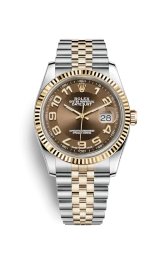 Rolex - 116233-0209 Datejust 36 Rolesor Yellow Fluted / Jubilee / Bronze Arabic