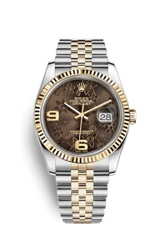 Rolex - 116233-0213 Datejust 36 Rolesor Yellow Fluted / Jubilee / Bronze Floral