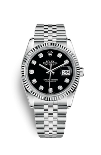 Rolex - 116234-0083 Datejust 36 Stainless Steel Fluted / Jubilee / Black Diamond