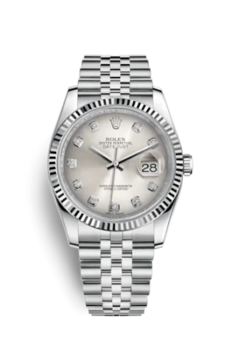 Rolex - 116234-0084 Datejust 36 Stainless Steel Fluted / Jubilee / Silver Diamond