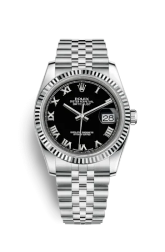 Rolex - 116234-0086 Datejust 36 Stainless Steel Fluted / Jubilee / Black Roman