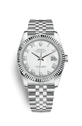Rolex - 116234-0089 Datejust 36 Stainless Steel Fluted / Jubilee / White Roman