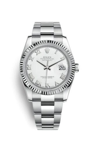 Rolex - 116234-0090 Datejust 36 Stainless Steel Fluted / Oyster / White Roman