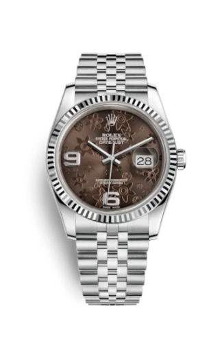 Rolex - 116234-0116 Datejust 36 Stainless Steel Fluted / Jubilee / Chocolate Floral