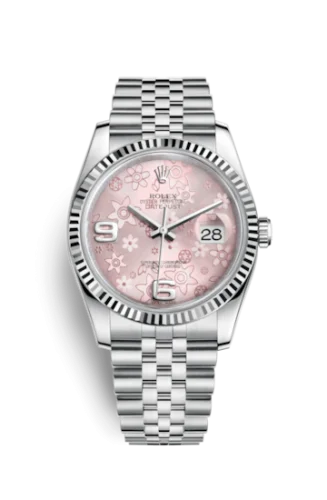Rolex - 116234-0117 Datejust 36 Stainless Steel Fluted / Jubilee / Pink Floral