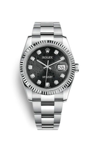 Rolex - 116234-0122 Datejust 36 Stainless Steel Fluted / Oyster / Black Computer