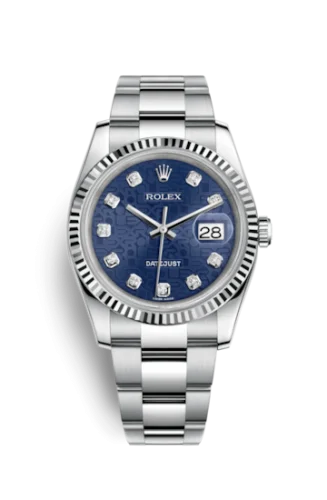 Rolex - 116234-0123 Datejust 36 Stainless Steel Fluted / Oyster  / Blue Computer
