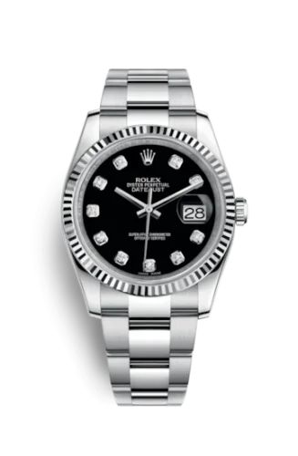 Rolex - 116234-0132 Datejust 36 Stainless Steel Fluted / Oyster / Black Diamond