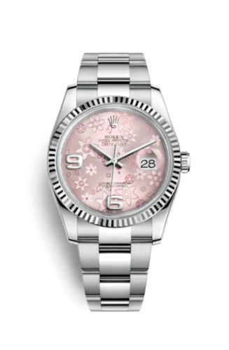 Rolex - 116234-0144 Datejust 36 Stainless Steel Fluted / Oyster / Pink Floral