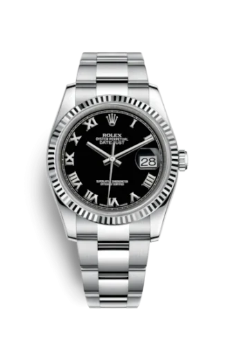 Rolex - 116234-0146 Datejust 36 Stainless Steel Fluted / Oyster / Black Roman