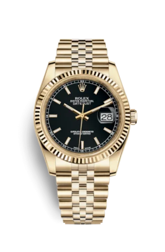 Rolex - 116238-0074 Datejust 36 Yellow Gold Fluted / Jubilee / Silver