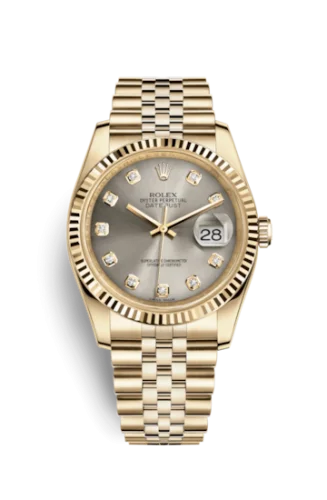 Rolex - 116238-0079 Datejust 36 Yellow Gold Fluted / Jubilee / Rhodium Diamonds