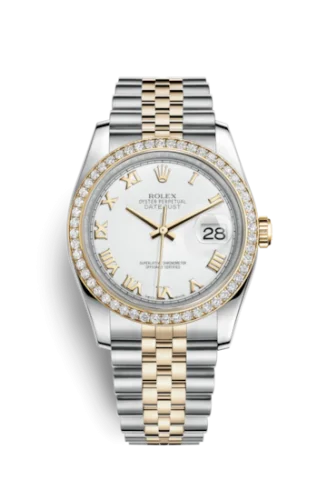 Rolex - 116243-0001 Datejust 36 Rolesor Yellow Diamond / Jubilee / White Roman