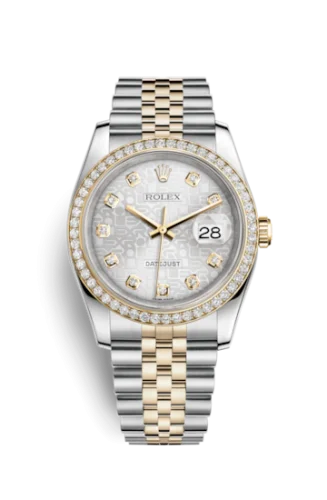 Rolex - 116243-0002 Datejust 36 Rolesor Yellow Diamond / Jubilee / Silver Computer