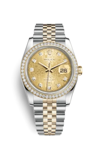 Rolex - 116243-0004 Datejust 36 Rolesor Yellow Diamond / Jubilee / Champagne Computer