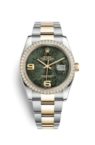 Rolex - 116243-0006 Datejust 36 Rolesor Yellow Diamond / Oyster / Green Floral