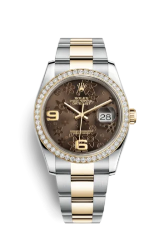 Rolex - 116243-0007 Datejust 36 Rolesor Yellow Diamond / Oyster / Bronze Floral