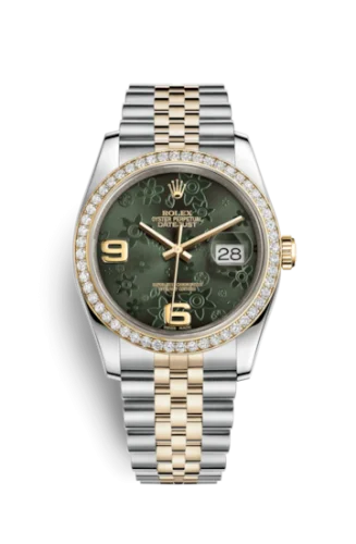 Rolex - 116243-0009 Datejust 36 Rolesor Yellow Diamond / Jubilee / Green Floral
