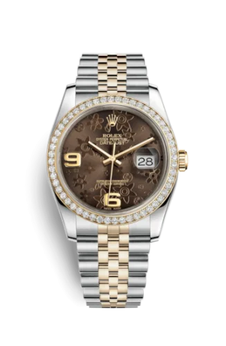 Rolex - 116243-0010 Datejust 36 Rolesor Yellow Diamond / Jubilee / Bronze Floral