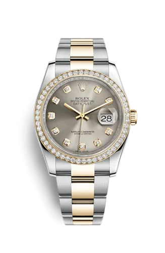 Rolex - 116243-0013 Datejust 36 Rolesor Yellow Diamond / Oyster / Steel Diamond