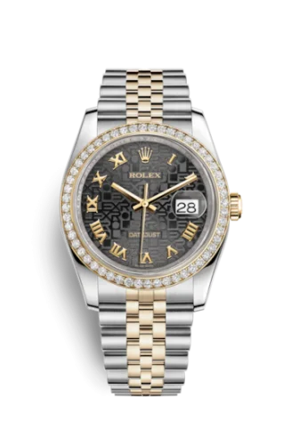 Rolex - 116243-0014 Datejust 36 Rolesor Yellow Diamond / Jubilee / Black Computer Roman
