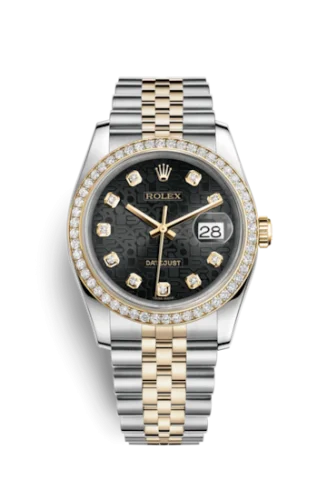 Rolex - 116243-0015 Datejust 36 Rolesor Yellow Diamond / Jubilee / Black Computer