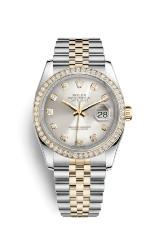 Rolex - 116243-0022 Datejust 36 Rolesor Yellow Diamond / Jubilee / Silver Diamond
