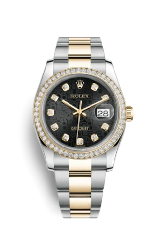 Rolex - 116243-0024 Datejust 36 Rolesor Yellow Diamond / Oyster / Black Computer