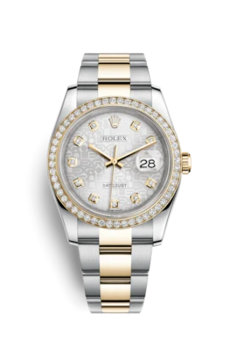 Rolex - 116243-0035 Datejust 36 Rolesor Yellow Diamond / Oyster / Silver Computer