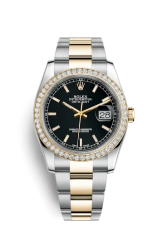 Rolex - 116243-0049 Datejust 36 Rolesor Yellow Diamond / Oyster / Black