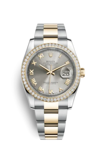 Rolex - 116243-0058 Datejust 36 Rolesor Yellow Diamond / Oyster / Steel Roman