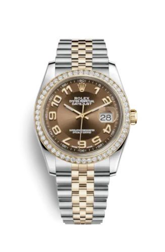 Rolex - 116243-0075 Datejust 36 Rolesor Yellow Diamond / Jubilee / Bronze Arabic