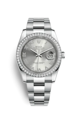 Rolex - 116244-0028 Datejust 36 Stainless Steel Diamond / Oyster / Rhodium Roman
